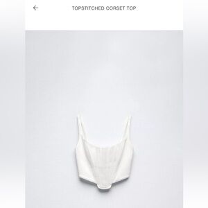 White / cream Zara bustier zipped tank top